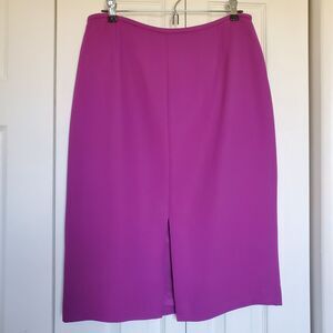 Casual Corner Pencil Skirt Pink Fushia Zipper Lined Size 12 Medium Spring